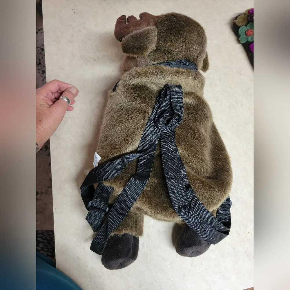 Vintage plush Childs moose backpack